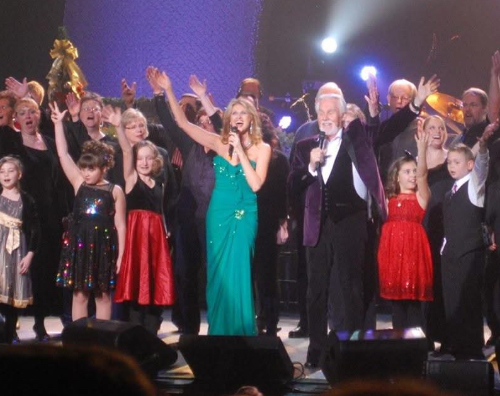 Krista performing live with Kenny Rogers and Linda Davis at age 9